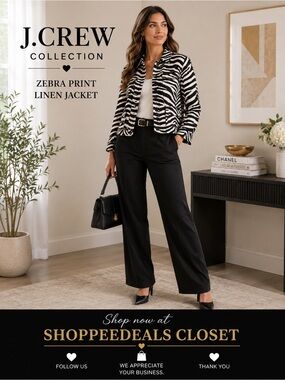 J.Crew Collection Zebra Print Linen Jacket – Women’s